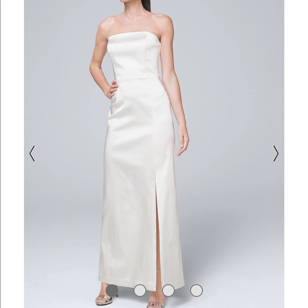 SATIN STRAPLESS GOWN